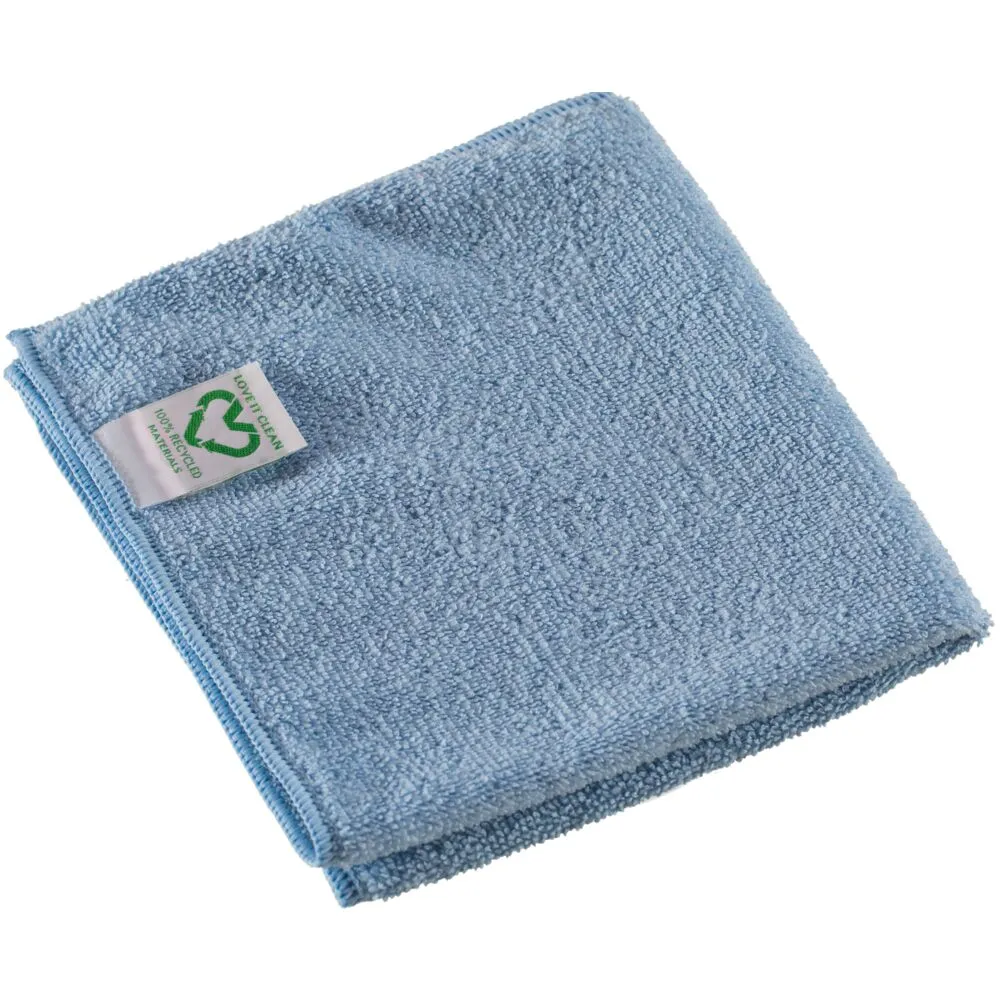 Rengøringsklud, Vileda r-MicroTuff Swift, 35x38cm, blå, mikrofiber, 70% genanvendt plast (5 stk/pk)