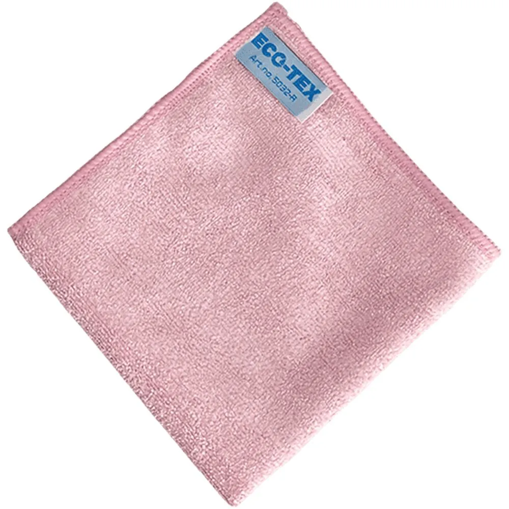 Rengøringsklud, EcoTex Soft, 32x32cm, rød, mikrofiber (10 stk/pk)
