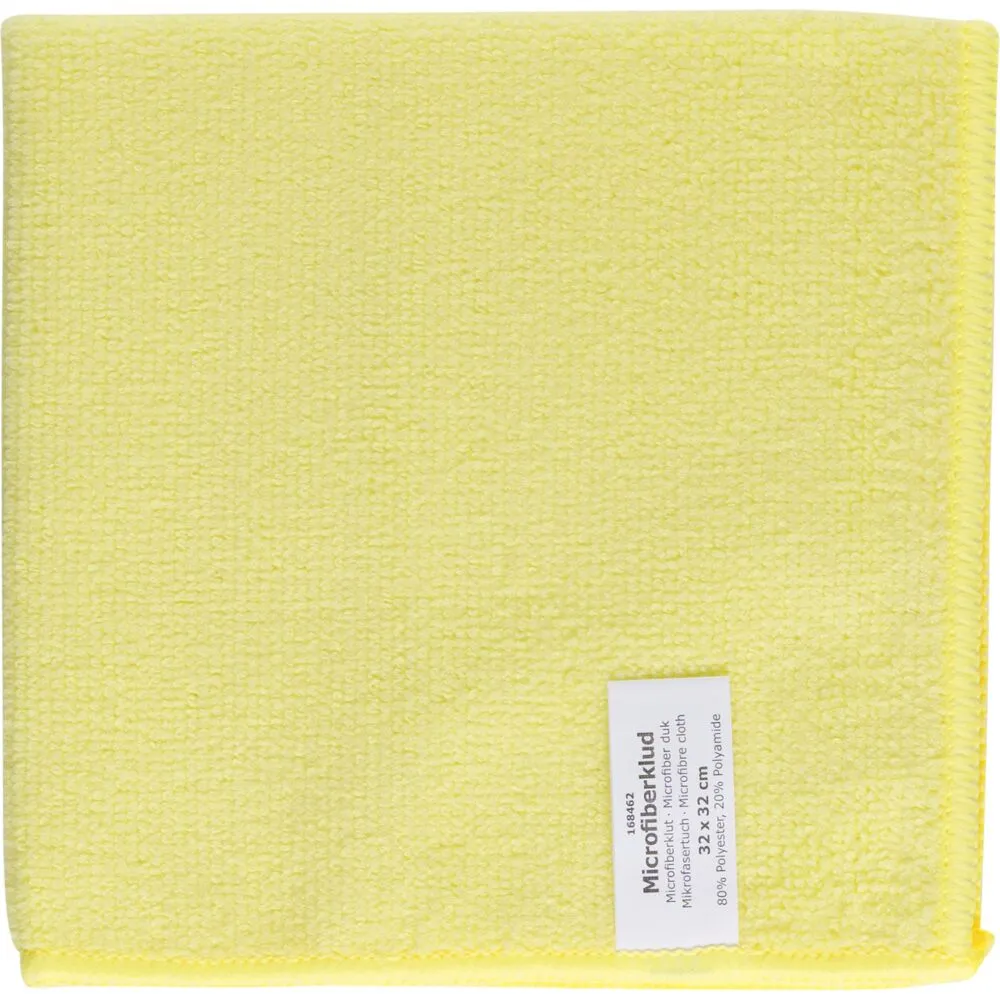 Rengøringsklud, 32x32cm, gul, mikrofiber, basic (20 stk/pk)
