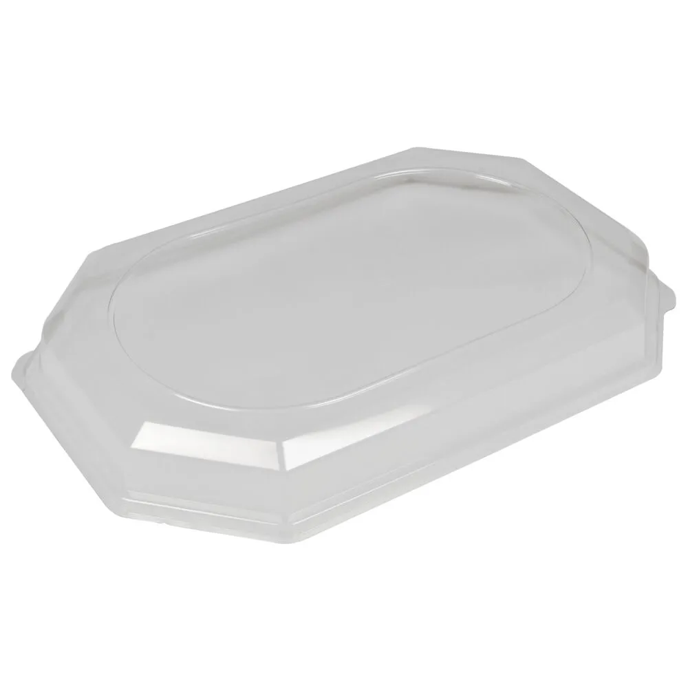 Låg, 46,5x31,2x6,5cm, klar, RPET, til serveringsfad, mellem (50 stk/krt)