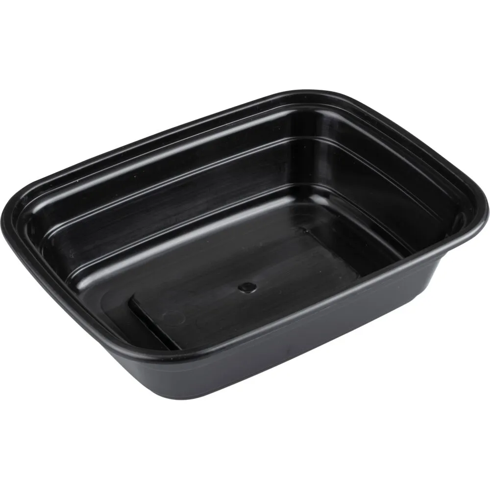 Takeaway bakke, 14,9x11,6x3,8cm, 380 ml, sort, PP, 1-rums, til flergangsbrug (400 stk/krt)