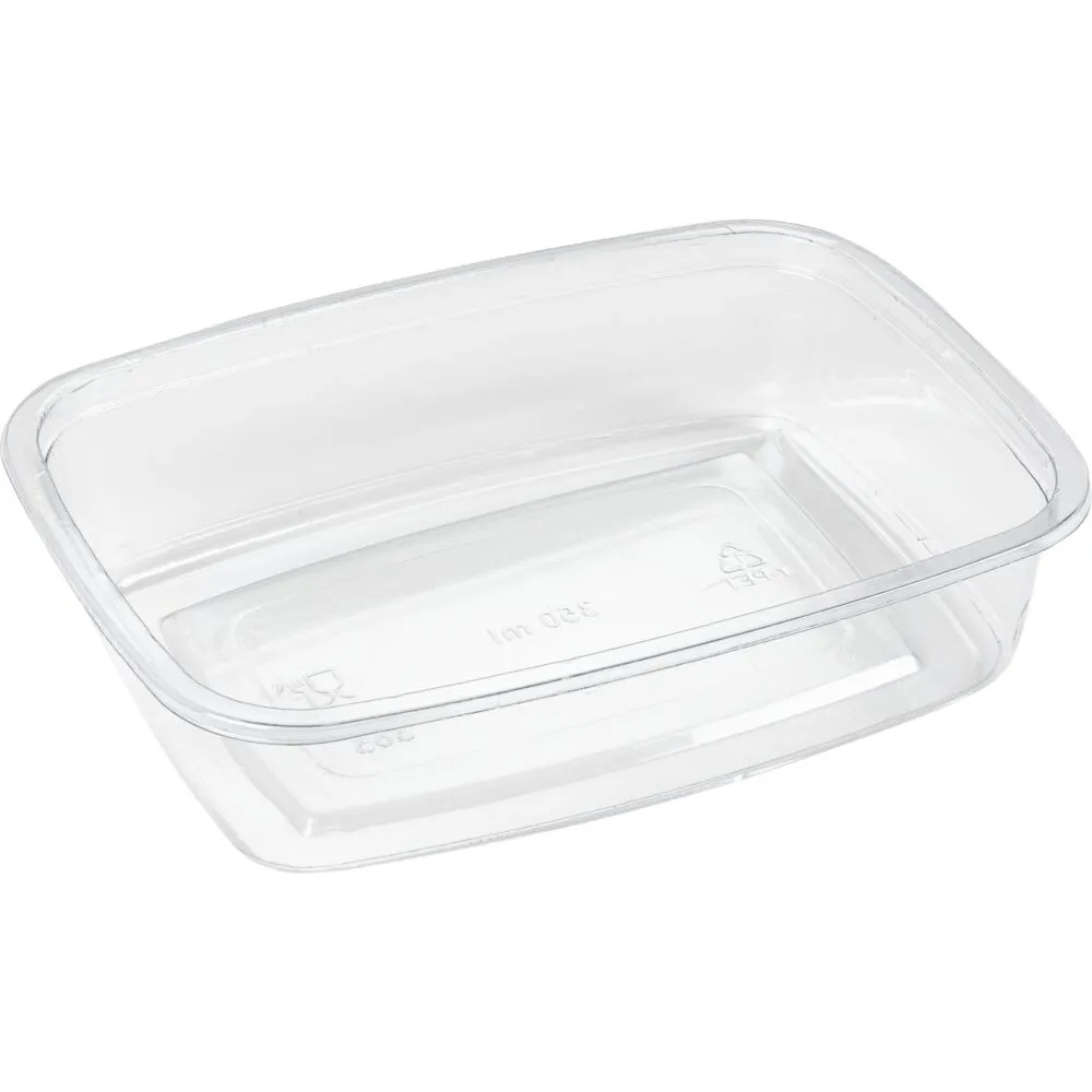Salatskål, 10x14x3,5cm, 350 ml, klar, RPET (660 stk/krt)