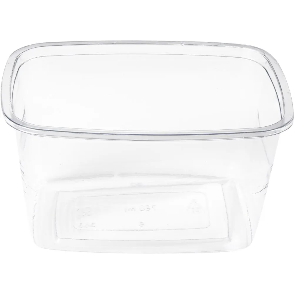 Salatskål, 14x10x8cm, 750 ml, klar, RPET (660 stk/krt)