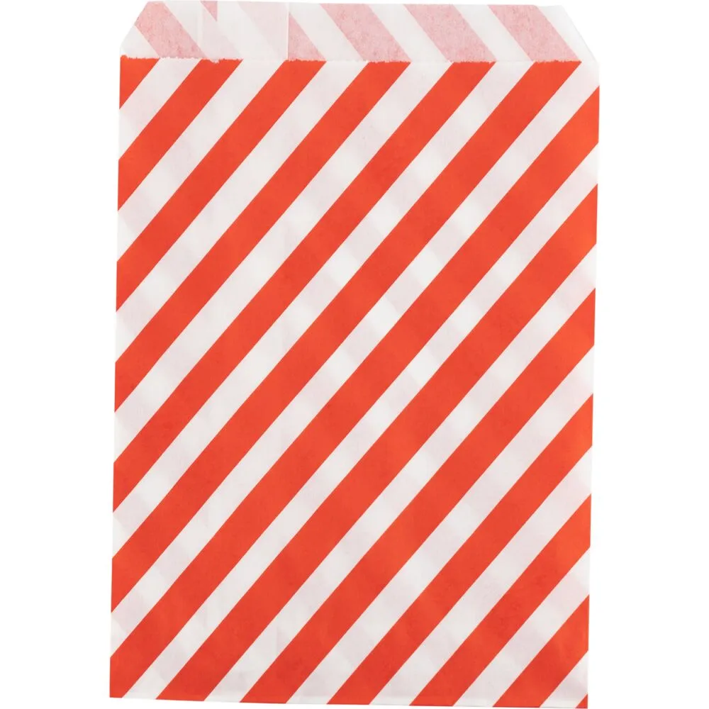 Slikpose, 17,5x12cm, rød, papir, med striber (1000 stk/krt)