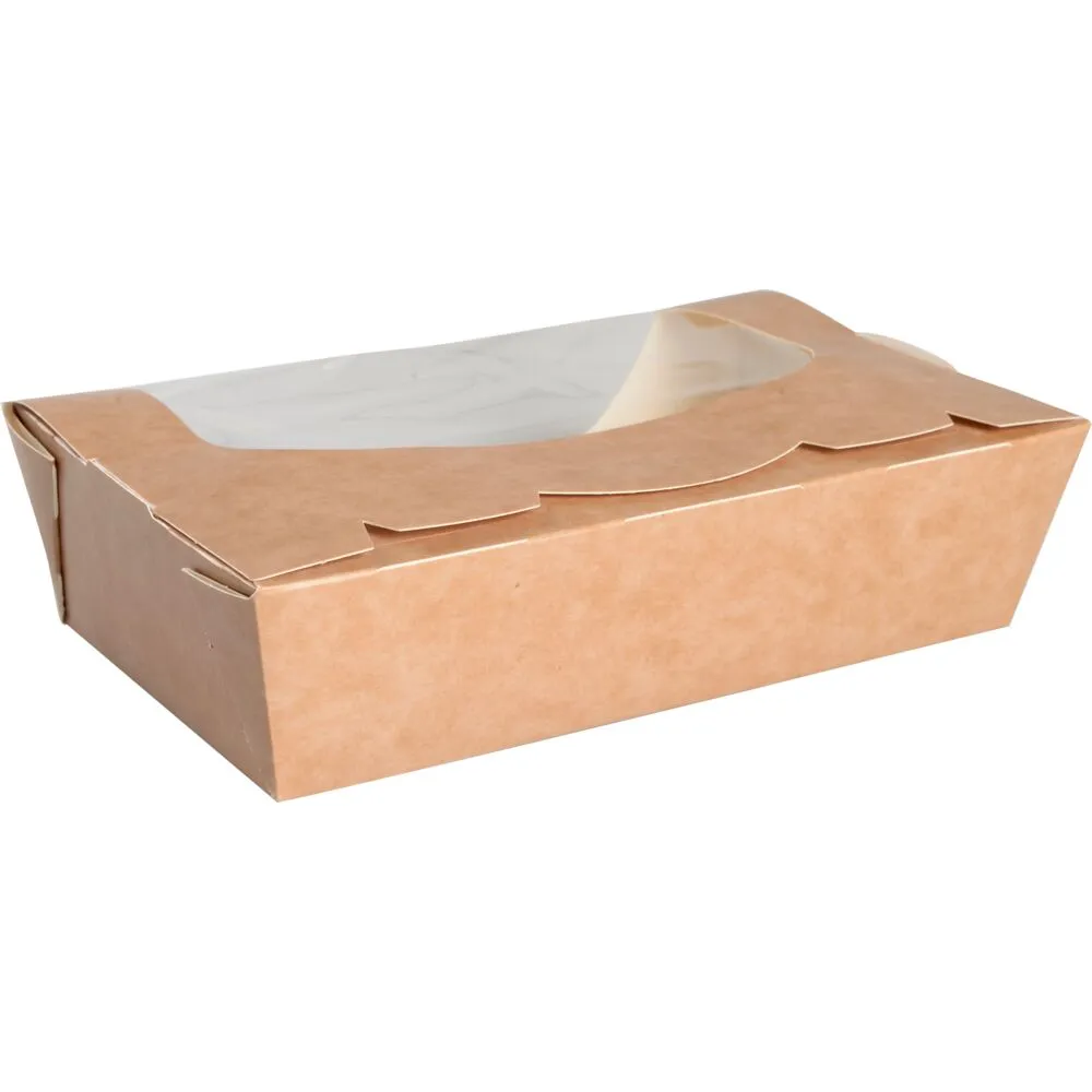 Salatboks, 18x10x5cm, 1000 ml, brun, cellulose, large (200 stk/krt)