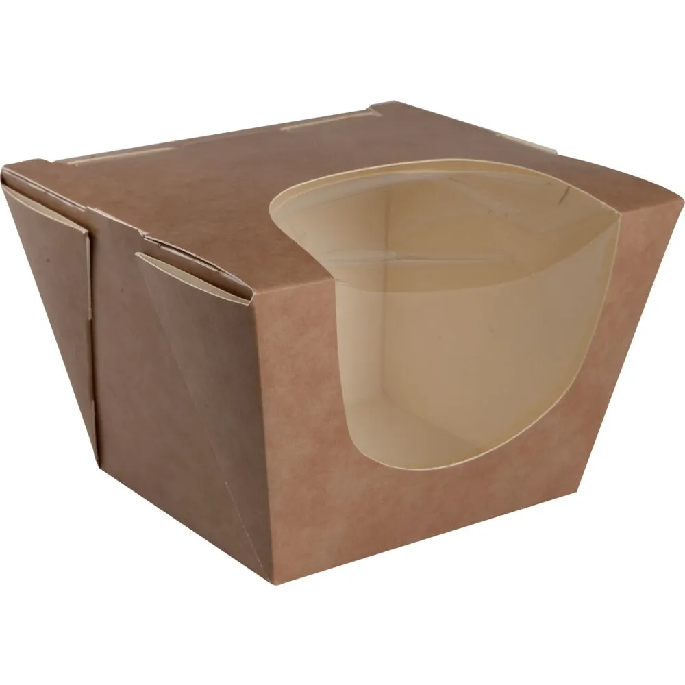 Salatboks, 9,5x8,5x9,5cm, 900 ml, brun, cellulose, dyb (250 stk/krt)