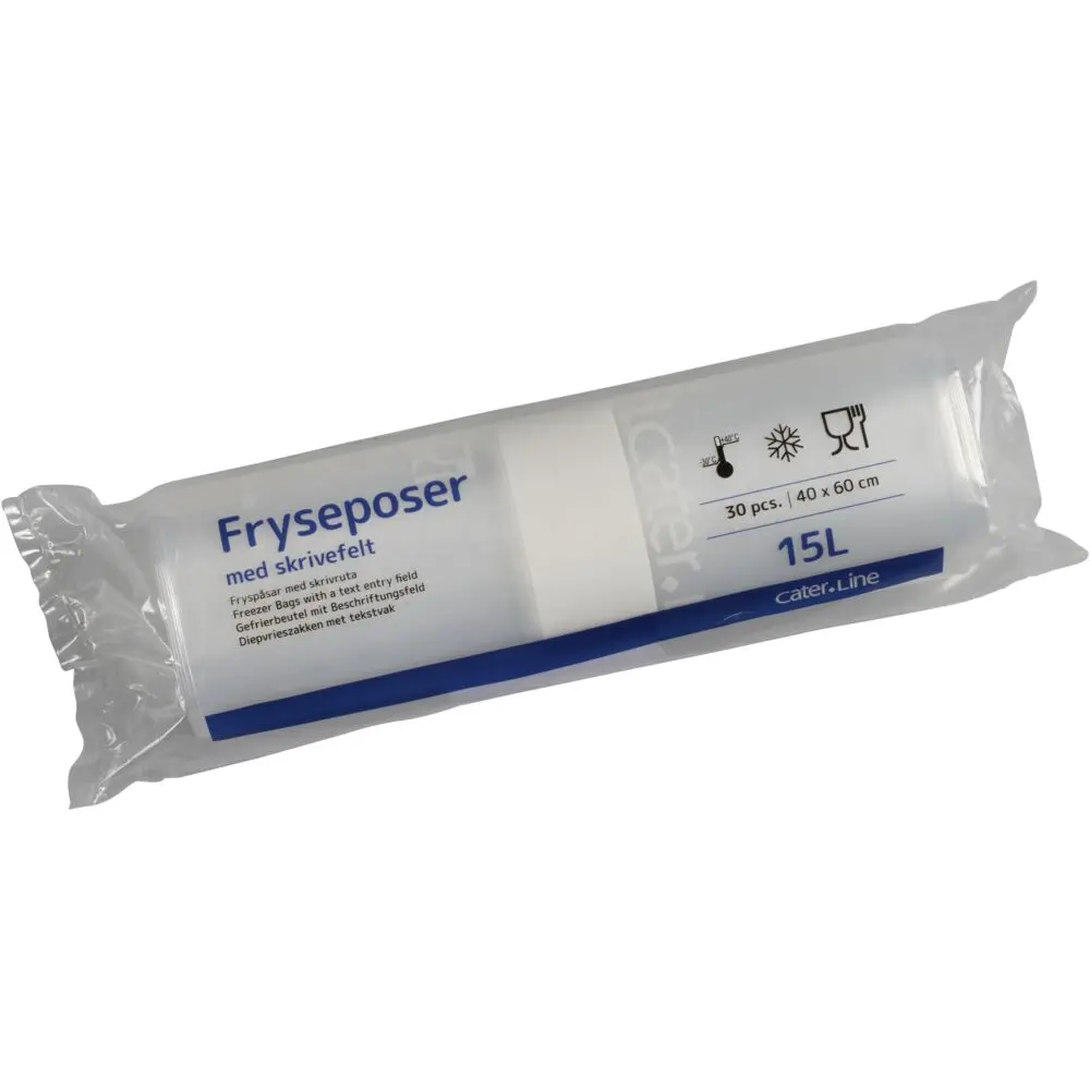 [115702] Frysepose, 15 l, klar, LDPE/LLDPE/virgin, 40x60cm (25 rl/krt)