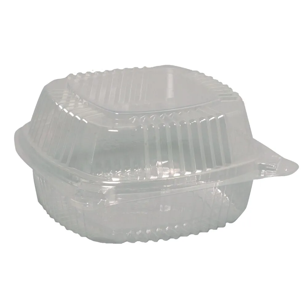Burgerboks, 15x15x7,9cm, 595 ml, klar, OPS, med hængslet låg, large (500 stk/krt)