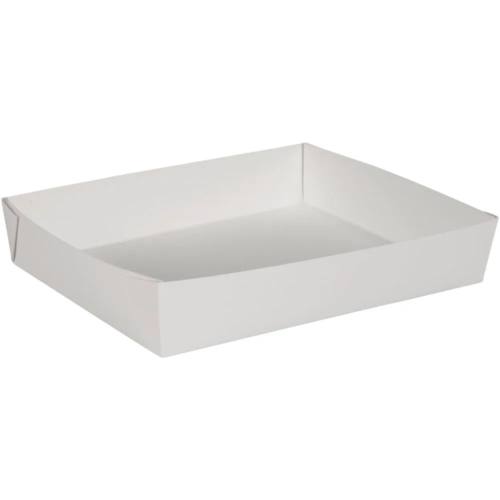 Madbakke, 27x22x5cm, hvid, pap/PE (100 stk/krt)