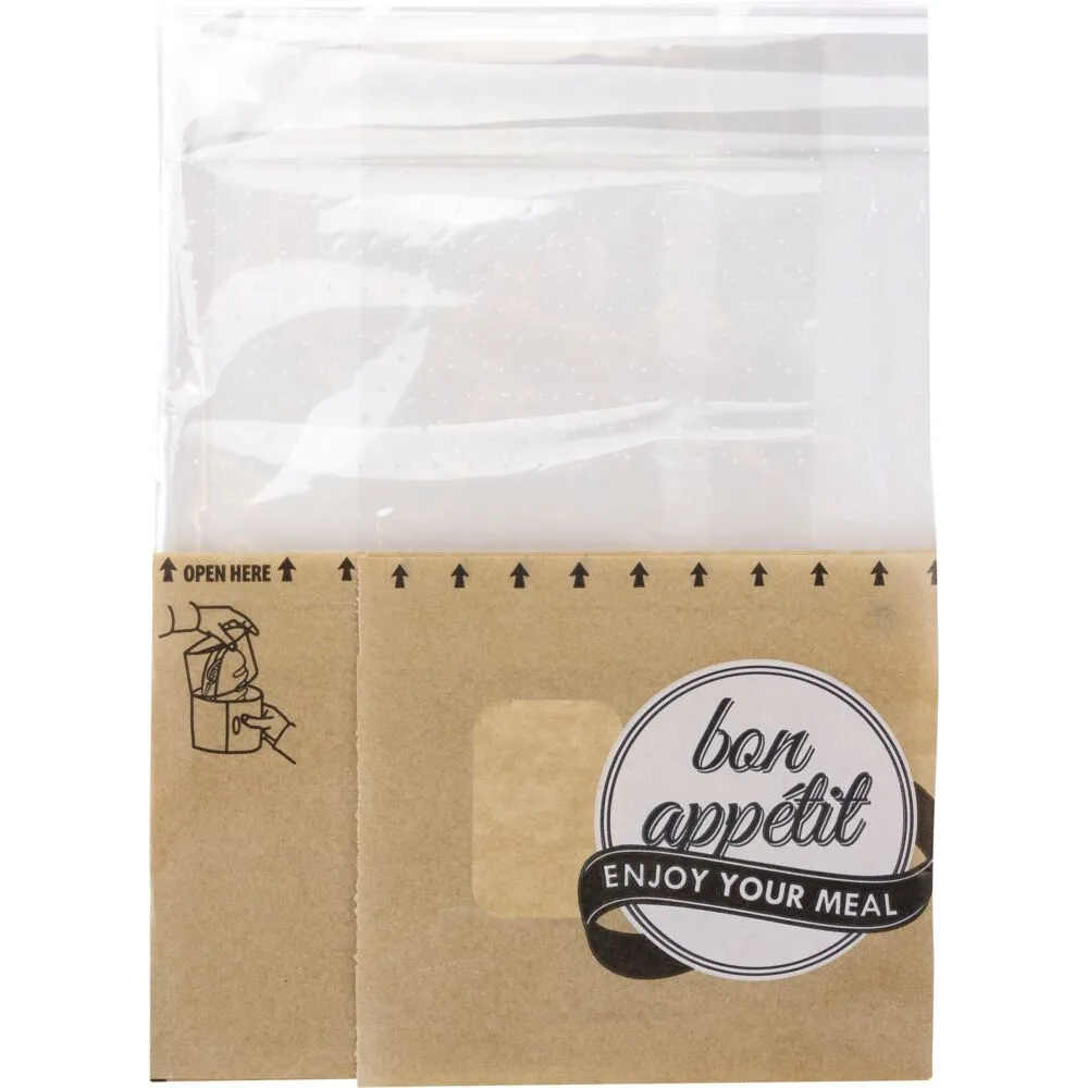 Snack bag, 7,5x13x18cm, brun, papir/PET, sidefalset, med afriv (1000 stk/krt)