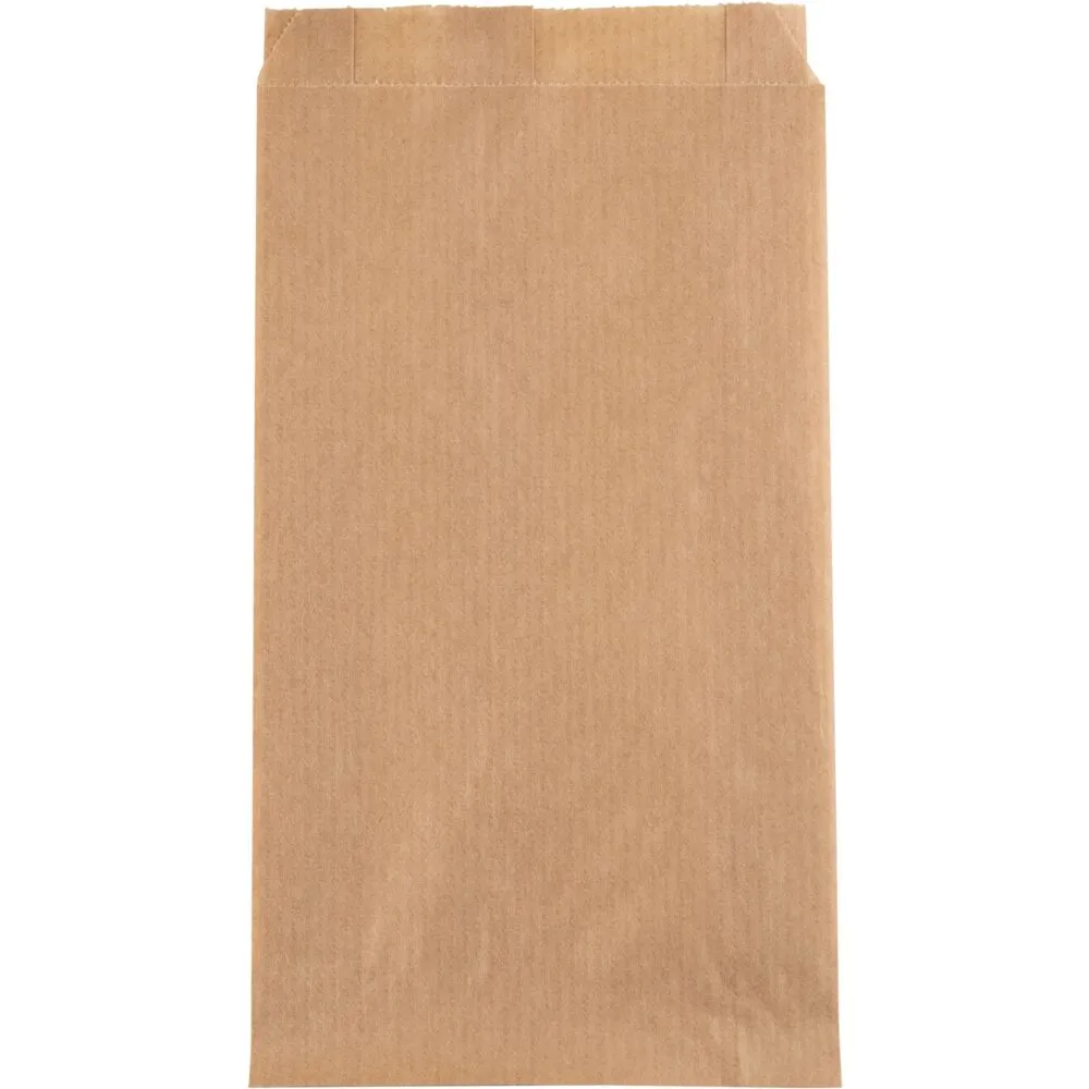 Hotdog pose, 19x10cm, brun, papir, med fals, stor (1000 stk/krt)