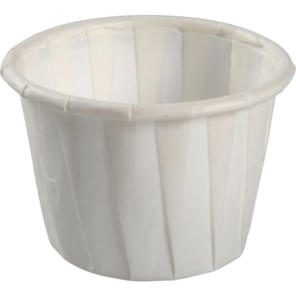 Plissébæger, 3cm, Ø4,4cm, 30 ml, hvid, papir, 1 oz (250 stk/krt)