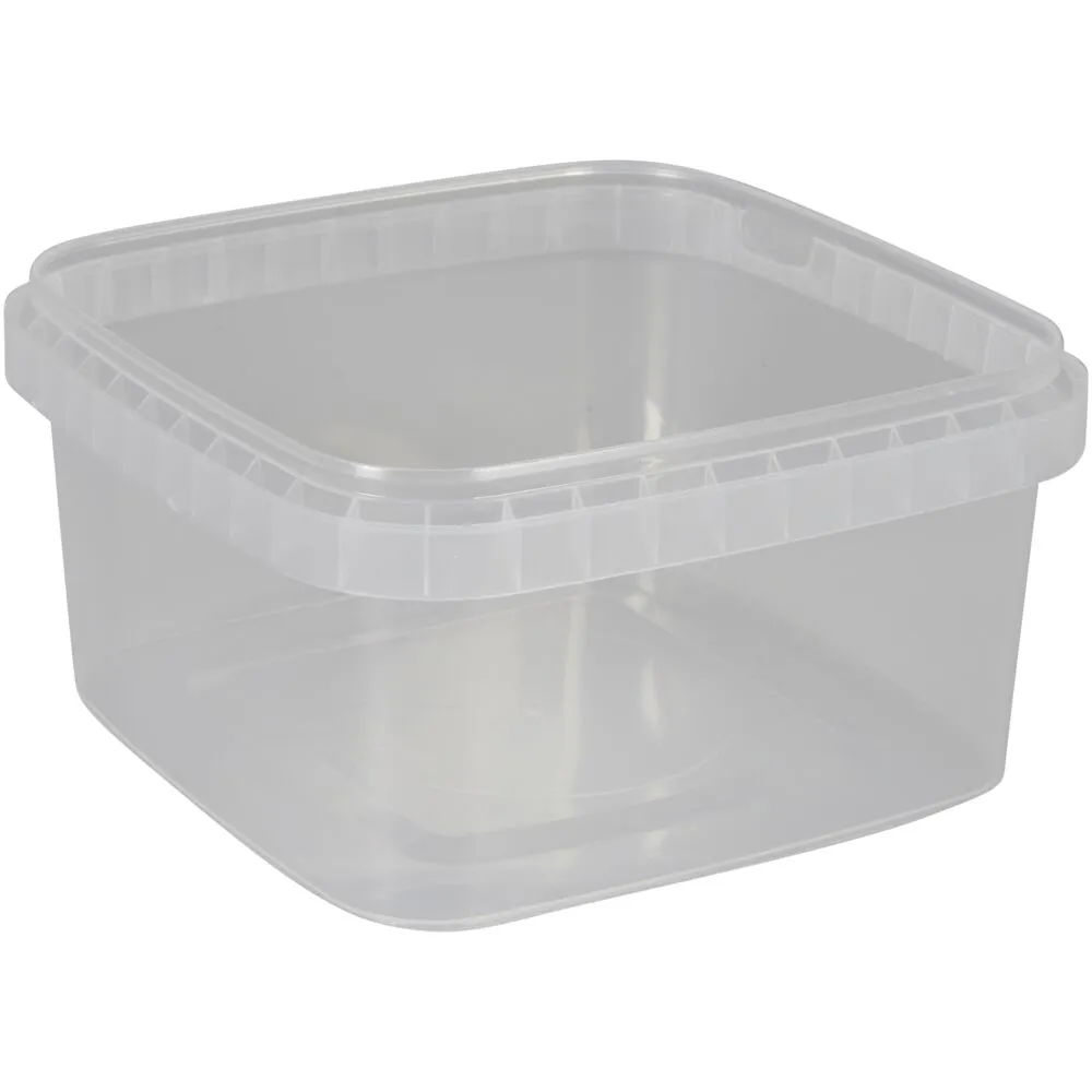 Condi bøtte, 12,8x12,8x6,5cm, 680 ml, klar, PP, 1-rums (240 stk/krt)