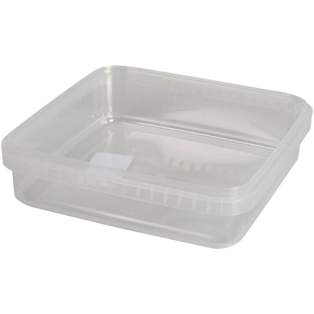[1000011973] Condi bøtte, 19,2x19,2x5,1cm, 1300 ml, klar, PP, 1-rums, stor forpakning (96 stk/krt)