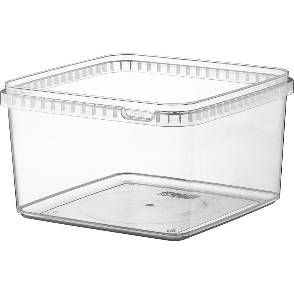 Condi bøtte, 19,2x19,2x11,2cm, 3000 ml, klar, PP, 1-rums, stor forpakning (84 stk/krt)