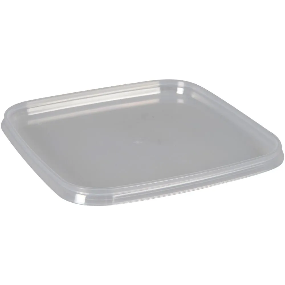 [100001091501] Condi bøtte låg, 12,8x12,8x0,9cm, klar, PP, til stabelbøtte, stor forpakning (1080 stk/krt)