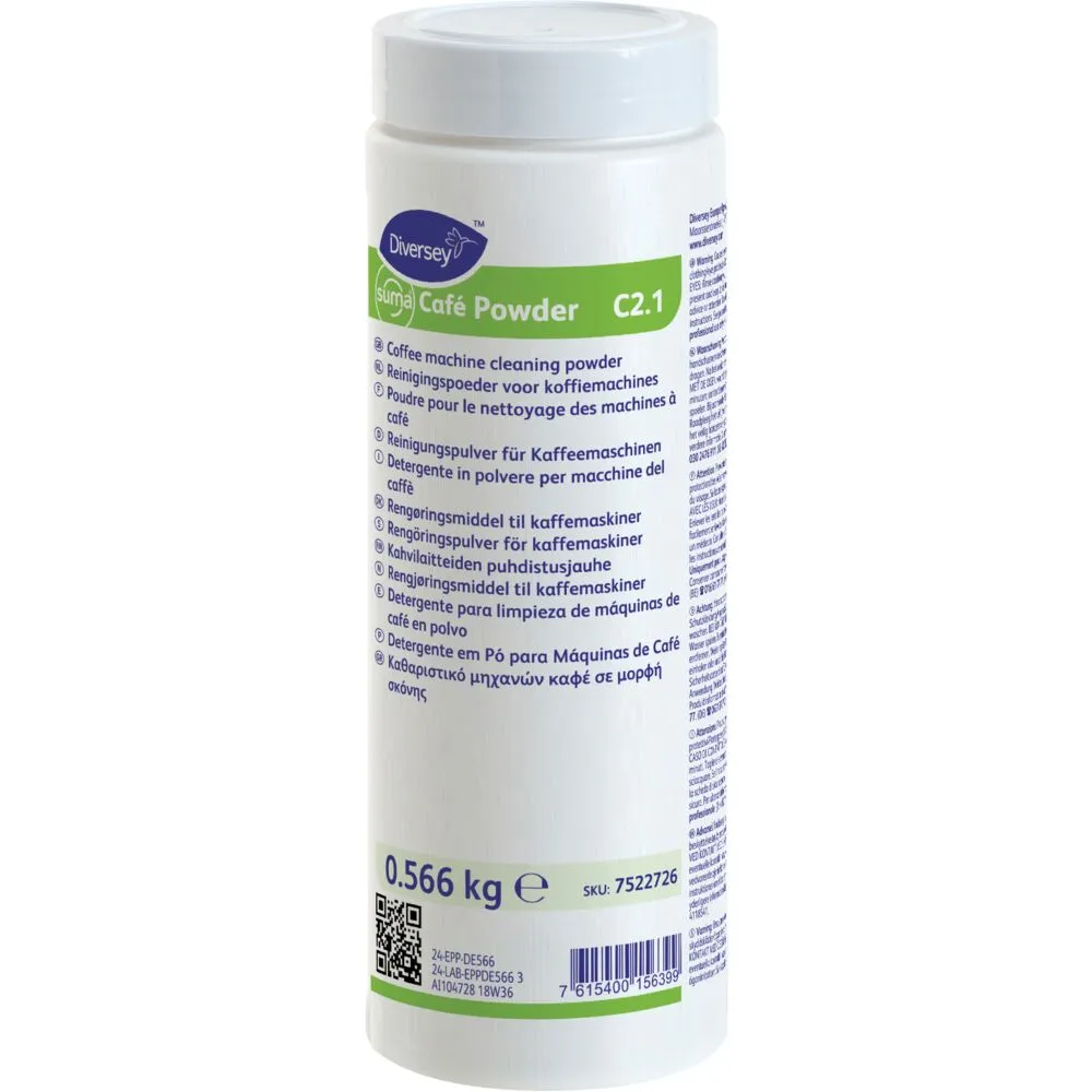 Maskinrens, Diversey Suma Café Powder C2.1, til kaffemaskine, uden farve og parfume, 566 g (2 stk/krt)