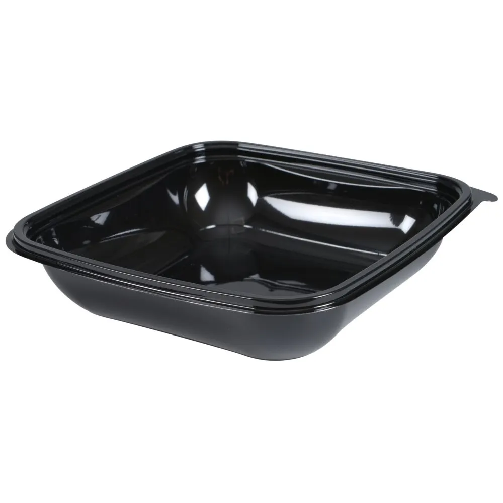 Salatskål, 19x19x5cm, 750 ml, sort, RPET, firkantet (400 stk/krt)