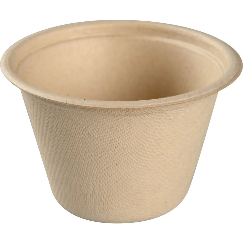 Portionsbæger, 4,8cm, Ø7,5cm, 120 ml, 120 ml, nature, sukkerrør, 4 oz (2000 stk/krt)