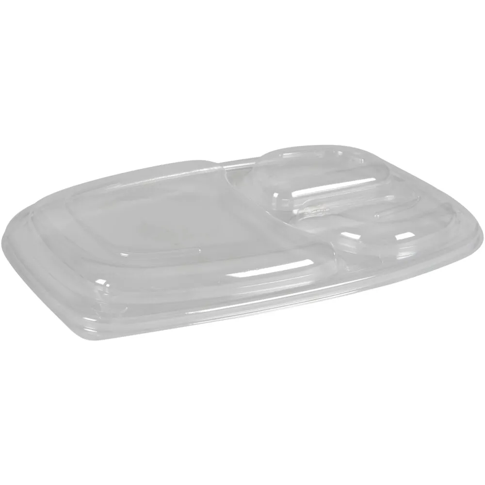 [549503] Låg, 25,5x19x2cm, klar, PP, 3-rums, til plastbakke (320 stk/krt)