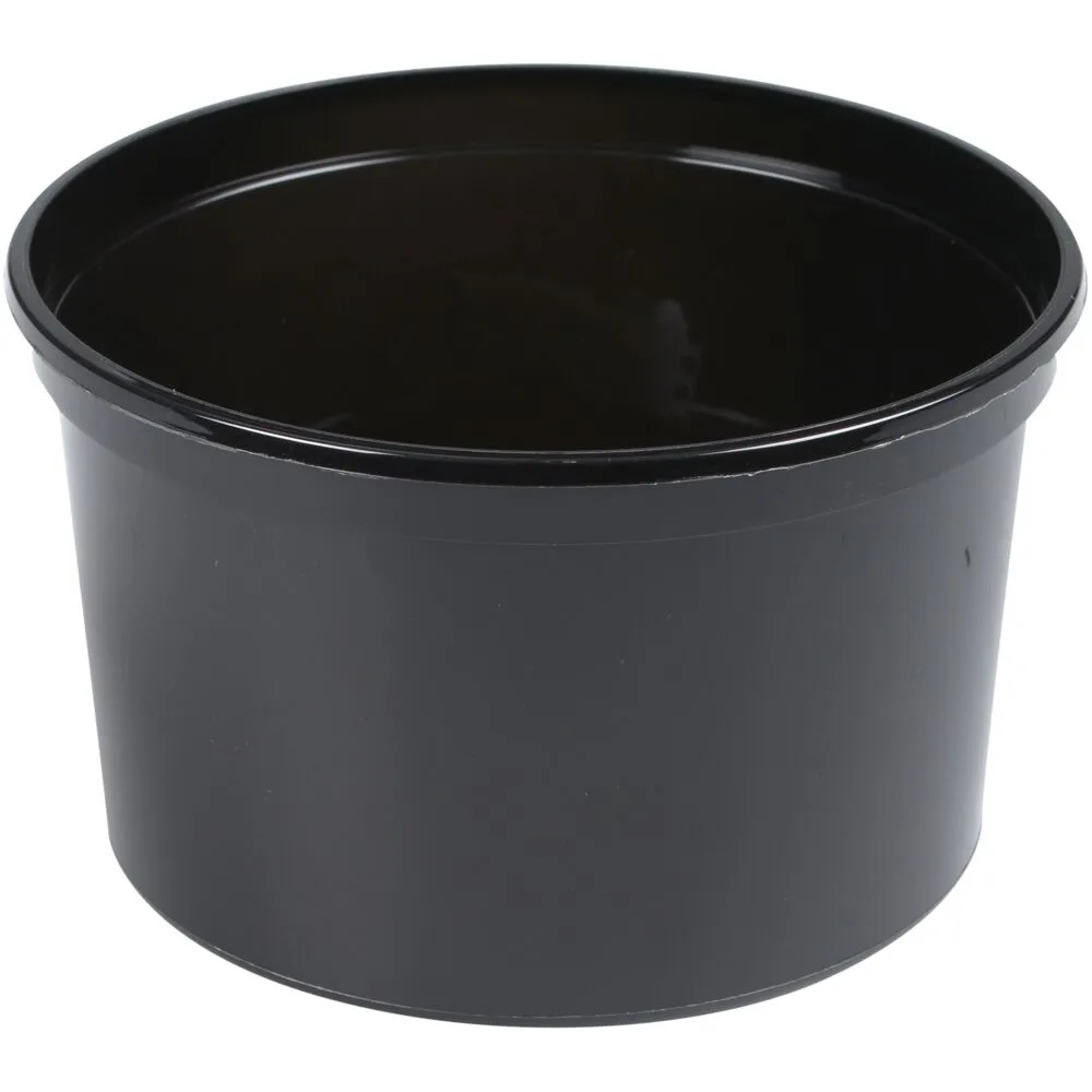 Plastbakke, 7cm, Ø11,5cm, sort, PP, 1-rums, 500 ml (500 stk/krt)