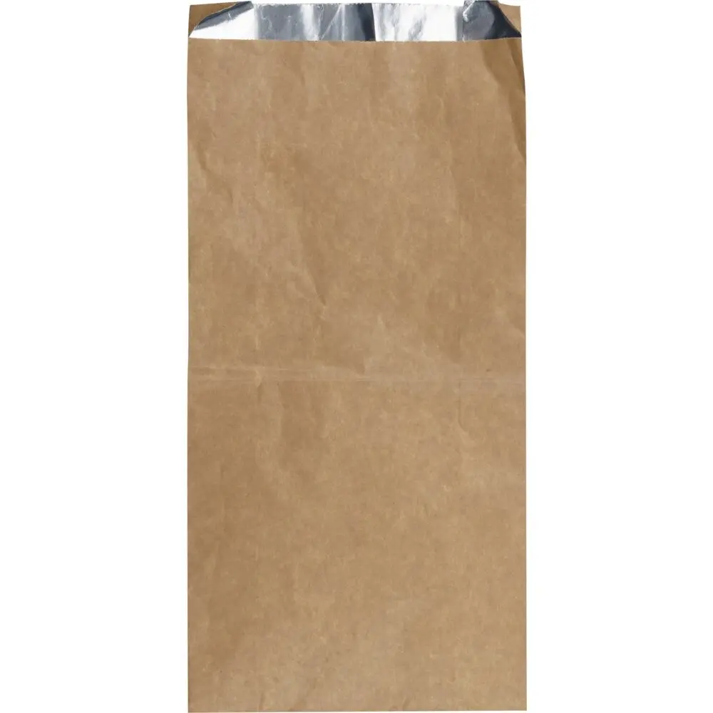 [1000025899] Grillpose, 33,5x19x8,5cm, brun, aluminium/papir/PE, med sidefals, stor (500 stk)